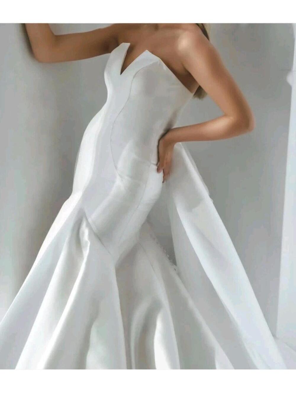 NWT Martina Liana 1266 Size 12 White 100% SILK MSRP $3,090 Wedding